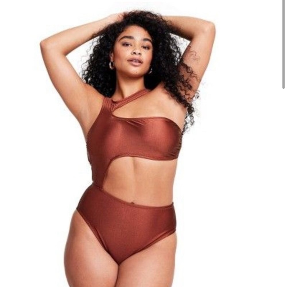 Fe Noel Copper/Bronze One Piece Swimsuit - 3X